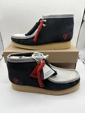 Clarks Original Wallabee VCY Varsity Navy Grey Boots Shoes Mens Size 8.5 New!