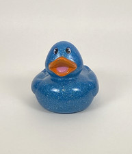Giant Glitter Dazzle Duck Blue Rubber Duckie JEEP Bath Toy Ducky