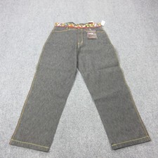 Vintage Platinum FUBU Jeans Mens 38x34 Black Raw Relaxed Straight Fat Albert Y2K