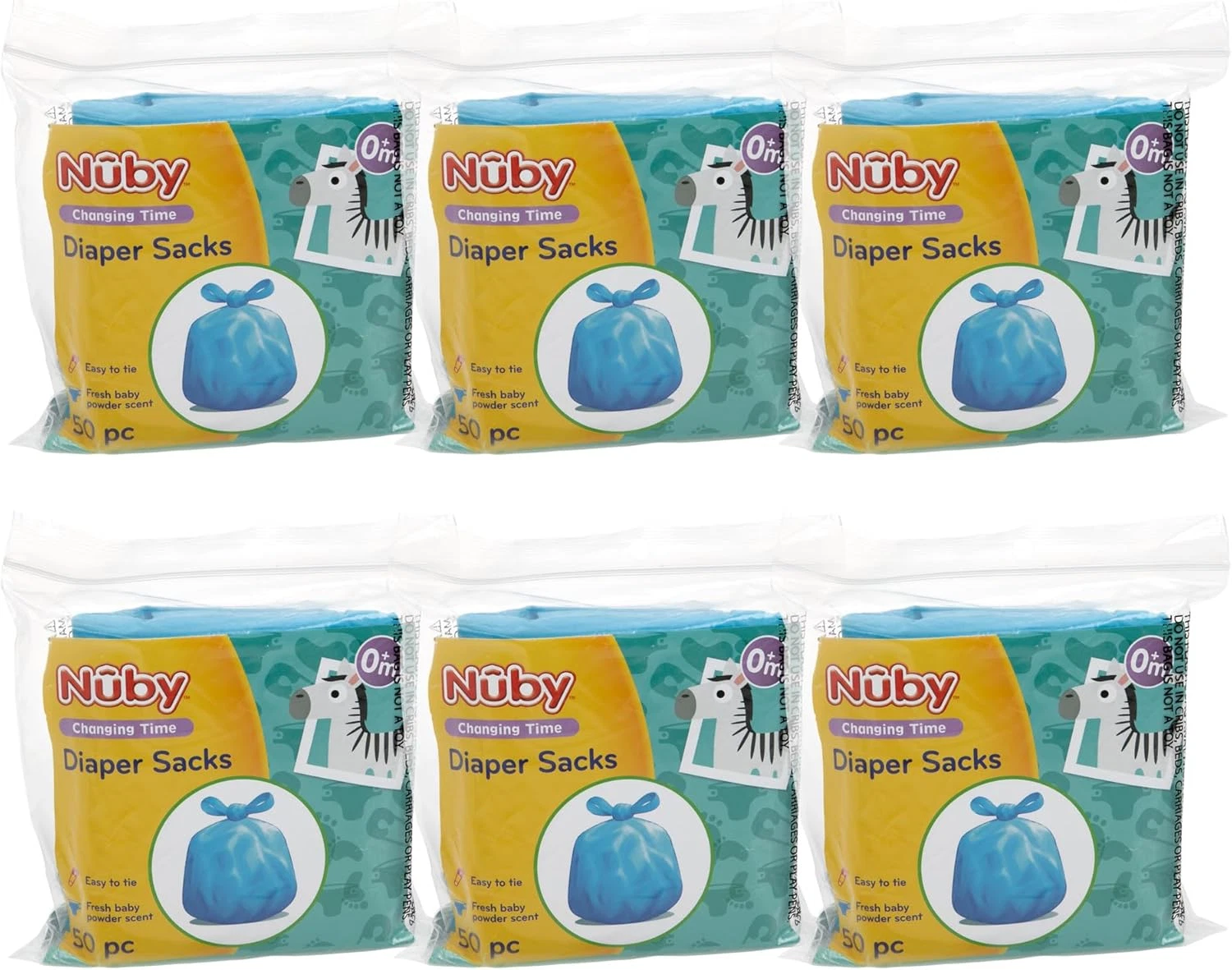 Diaper Disposal Bags for Baby - (6-Pack) 50 Count Disposable Bags - Fresh Baby P