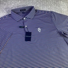 Peter Millar Crown Crafted XL Striped Tailored Fit Golf Polo Shirt NWT