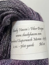 Shady Haven's Fiber Designs Bamboo/ Superwash Merino 4 oz.