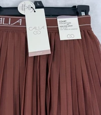 New Calia By Carrie Underwood Large Tennis Skort Pleated Skirt Womens Brown NWT