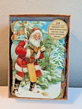 Punch Studio note cards Kirshner arts ephemera die cut Christmas set 20