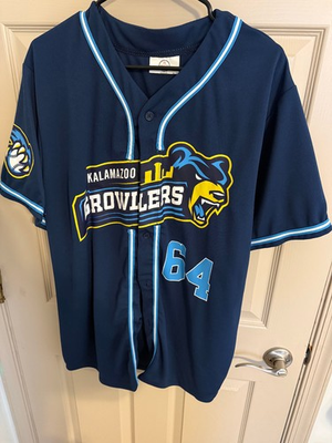 #ad #ad Kalamazoo Growlers Northwoods League Baseball Jersey polyester blue size XL $30.99