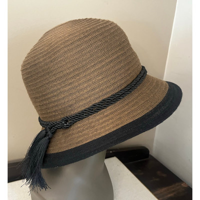 Giovannio New York Brown Straw Hat Giovannio New York Felt Hat Brown Bowler Rim Band Winter  main image 4