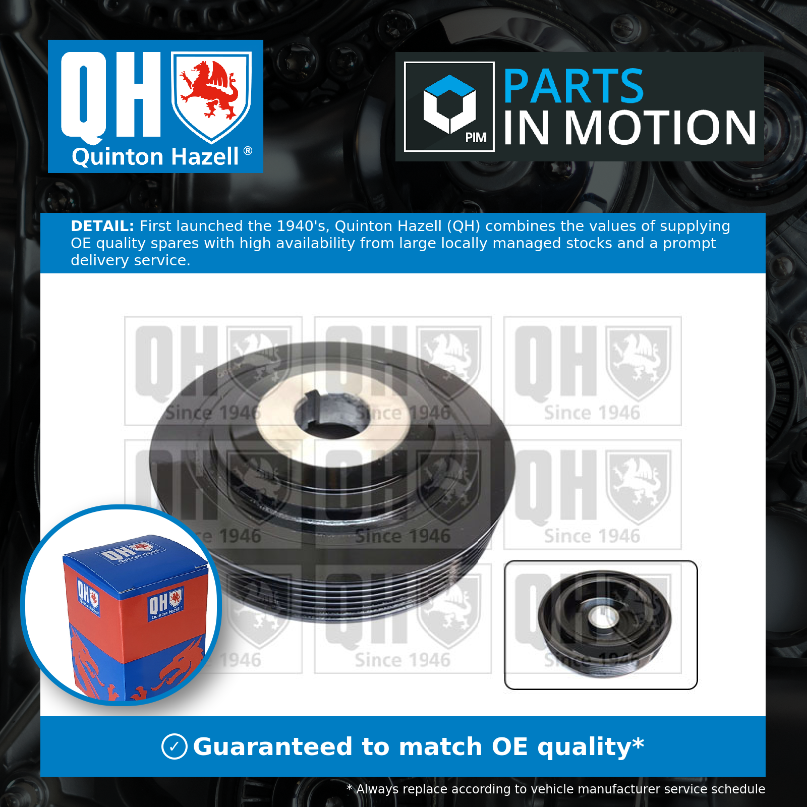 Crankshaft Pulley (TVD) fits PEUGEOT 307 3B 3E 3H 2.0 00 to 11 QH 0515R1 New