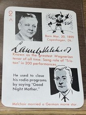 1945 Autographs Game #2A LAURITZ MELCHIOR SIGNATURE W/JOHN C. THOMAS RARE CARD!!