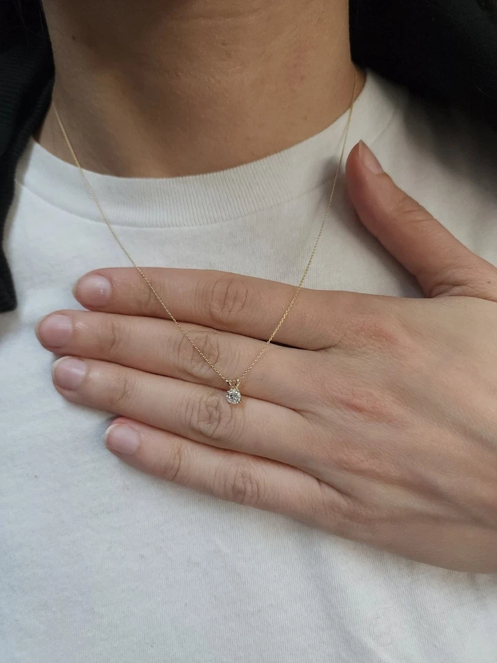 Ciondolo da donna in argento sterling 925 con pietra creata in laboratorio... - Immagine 4 di 4