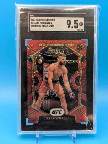2021 UFC Panini SELECT Jiri Prochazka RED DISCO PRIZM /199 Graded SGC 9.5