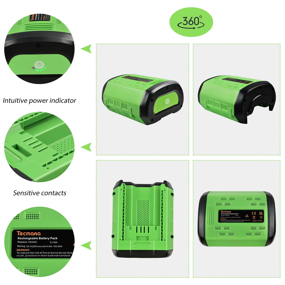 56V 9000mAh Li-ion Battery for EGO BA1400T BA4200 BA2800 ST1502LB CS1604 LB4800 - Image 2 of 4