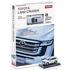 Kyosho K07118W 1/64 Diecast Mini Car & Book No.14 Toyota Land Cruiser White