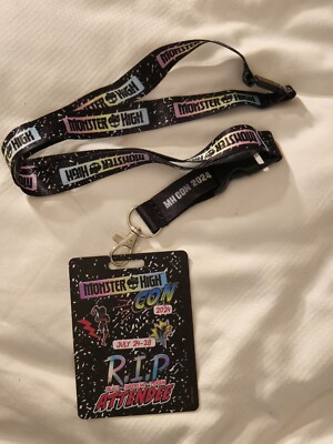 #ad Monster High Con Sdcc 2024 RIP Attendee Badge amp; Lanyard Deadfast Ghoulia $14.99