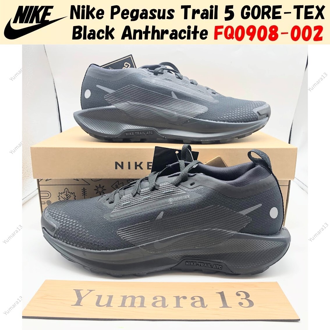 定価24530円　26㎝　NIKE PEGASUS TRAIL 5 ゴアテックス Nike Pegasus Trail 5 GTX Gore-Tex Black Wolf Grey Men Trail
