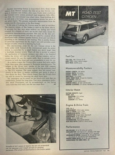 1961 Citroen Wagon Road Test illustrated - Picture 2 of 2