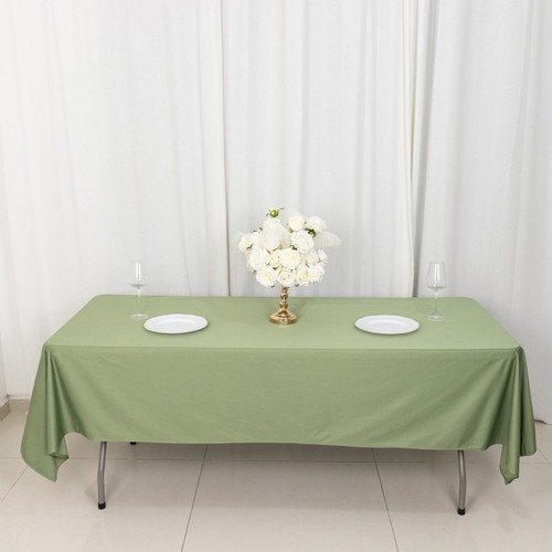 60" x 102" DUSTY GREEN Scuba Polyester Rectangular TABLECLOTH Party Events - Picture 1 of 8