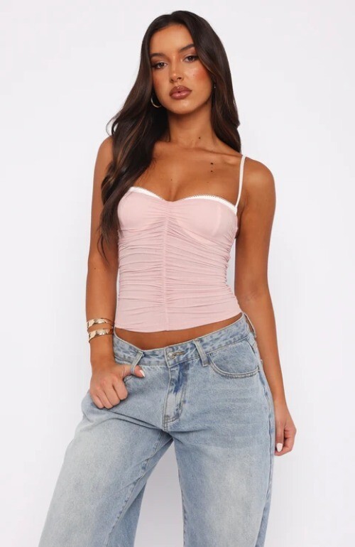 White Fox Remind Me Again Bustier Top in Dusty Pink | eBay