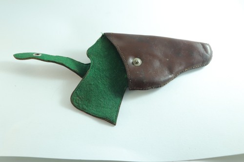 Vintage Leather Revolver Holster, Brown & Green Holster Case Original - Picture 6 of 14