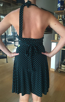 FOREVER 21 Women's Black and Teal Polka Dot Halter Dress Size Small NEW w  TAGS | eBay