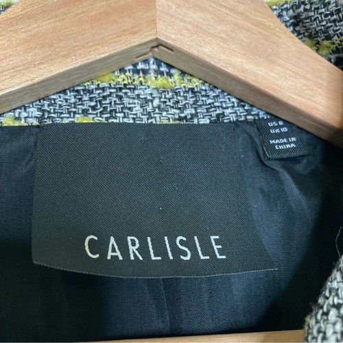 Giacca Carlisle in tweed nero e giallo lunghezza media taglia 8 - Foto 12 di 12