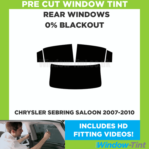For Chrysler Sebring 4-door Berlina 2007-10 Pre Cut Window Tint 0% Blackout Film - Picture 1 of 10