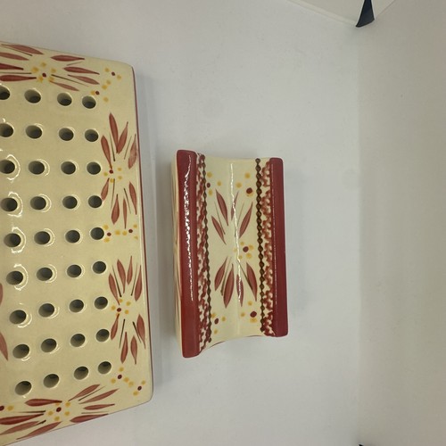 NEW 3PC Temptations OLD WORLD Red 18" COLLECTIBLE ROLLING PIN DISH & TRAY VINTGE - Picture 6 of 7