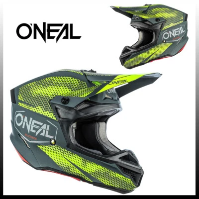 CASCO CROSS ENDURO O'NEAL SERIE 5 POLIACRILITA CUBIERTO CARBÓN AMARILLO NEÓN - Imagen 1 de 2