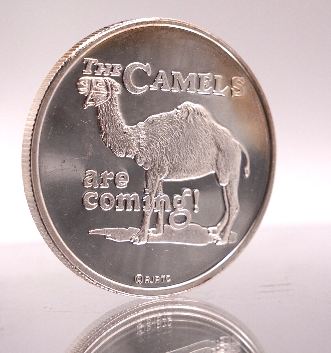 Camels are coming! RJ Reynolds tobacco cigarettes 1oz 999 Silver round  C2891