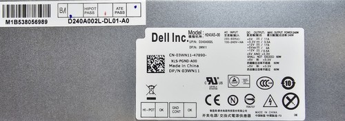 Dell 240W Watt 3WN11 H240AS-00 2TXYM 709MT Power Supply Unit - Afbeelding 2 van 5