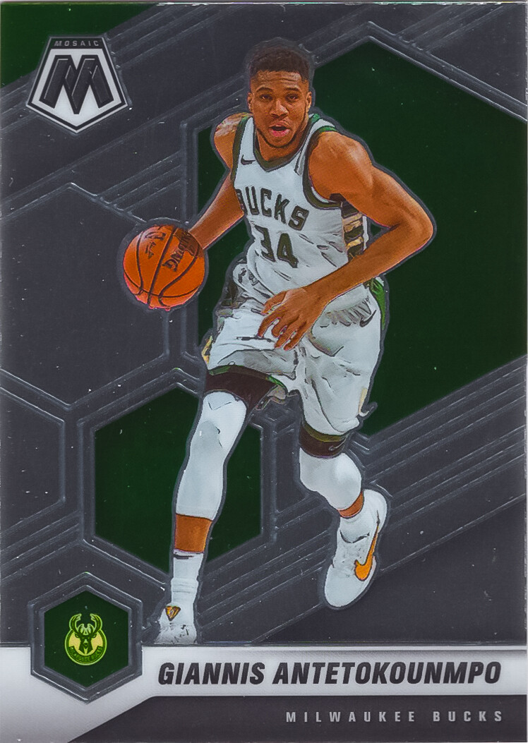Giannis Antetokounmpo 2020-21 Panini Mosaic Basketball Chrome Base Card#80 Bucks
