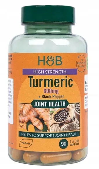 Turmeric 600mg with Black Pepper Extract - 90 Vegan Capsules for Enhanced Absorption