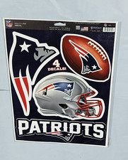 New England Patriots Multi Use 4 Decals Stickers Cling Sheet Measures 11" x 17"