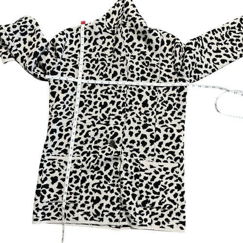 NATION LTD Kelly Blazer Leopard Cardigan Sweater Wool Blend Sz Small Thick Knit - Picture 11 of 13