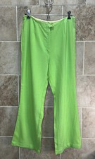 Women  s Vintage Lime Green Flat Front Pants