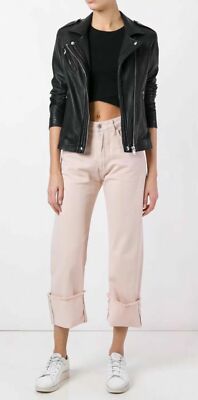 CITIZENS OF HUMANITY Parker High Waist Cuffed Crop Raw Hem Jean Rose Quartz  28