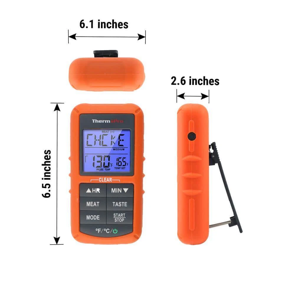 Meat Thermometer Digital Grill Smoker BBQ Wireless w/ Grill Oven Smoker Probe