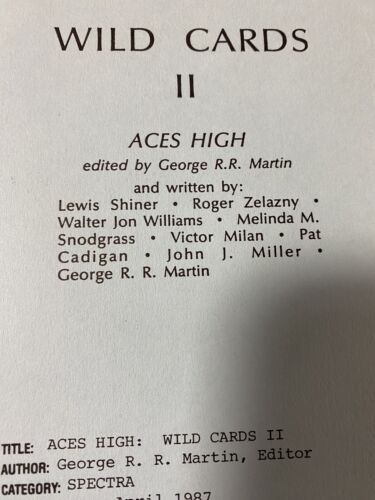 SIGNED x 2 Wild Cards II Aces High by George R R Martin 1987 Uncorrected Proof - Picture 3 of 5