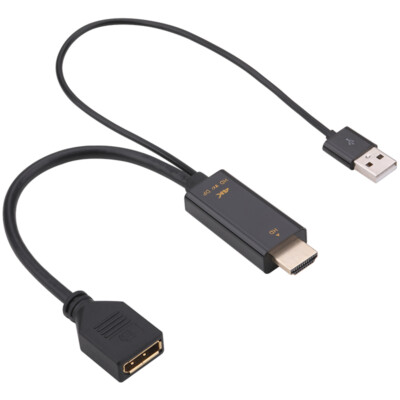 4K HDMI to DP Displayport Active converter cable with USB power for PC laptop