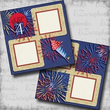 July the Fourth Celeb. - 2 Premade Scrapbook Pages - EZ Layout 6064