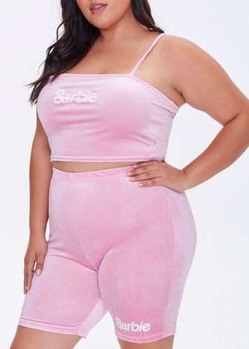 Pink Outfit Velvet Biker Shorts 