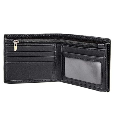 Men's RFID Blocking Cowboy Genuine Natural Crazy Horse Leather Bifold Wallet