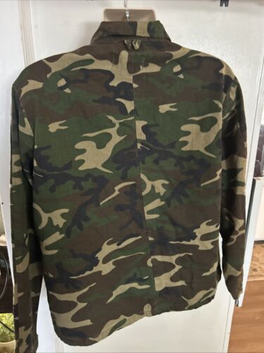 Vintage Game Winner Camouflage Hunting Jacket Mens L Woodland Camo Unlined - Picture 3 of 10