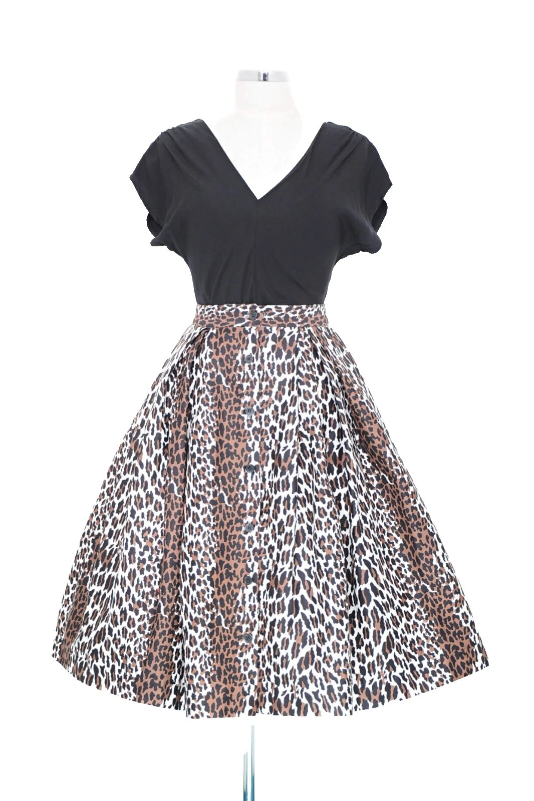 Animal Print Cotton Flare Skirts for Women