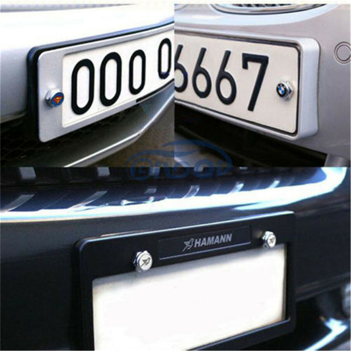 Set Metal AntiTheft License Plate Frame Screw Cap Covers For Mercedes