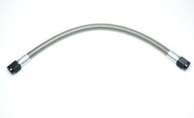 16'' Long Fragola -6 AN To 6 AN Braided Stainless Steel Hose Assembly PTFE, Black