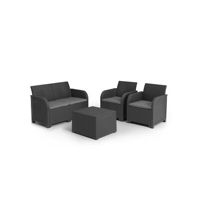 Keter Lounge Sitzgruppe Rosalie Terrassenset Balkonset Gartenmöbel Möbel Set 