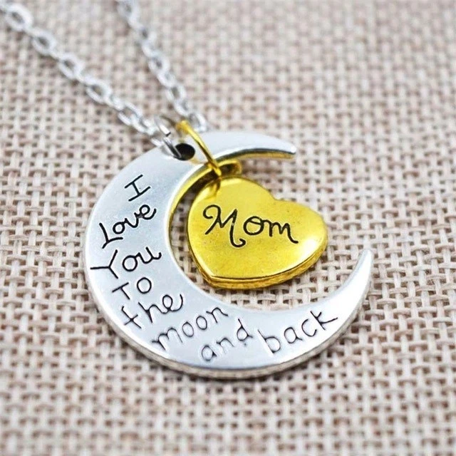 I love you to the sale moon and back mom necklace