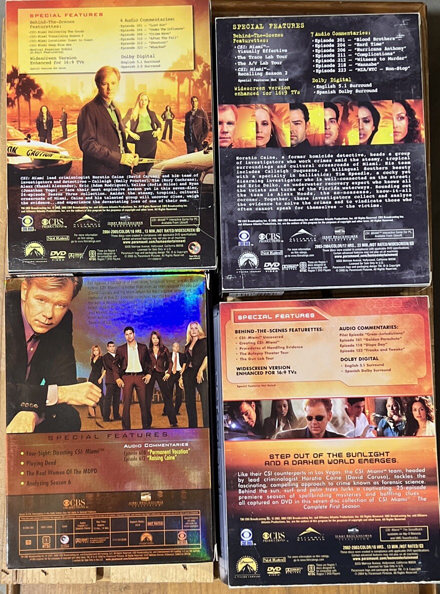 CSI: Miami 1 2 3 6 Season (DVD Set) 97368796645| eBay
