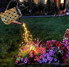Solar Watering Can Outdoor Lights Solar Lanterns with Hook for Garden Decoration