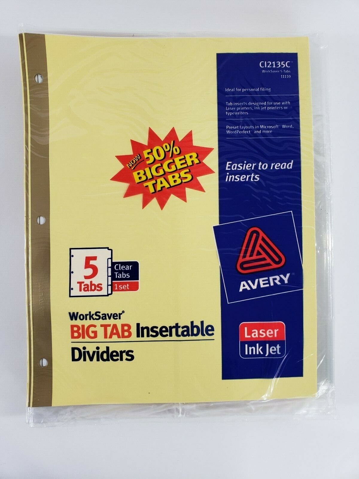 AVERY Worksaver Big Tab Insertable Divider Blank -8.50
